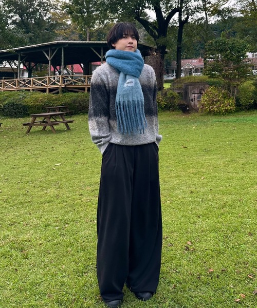 SINSS(シンス)の「Wool blend gradation knit / ウールブレンドグラデーションニット(ニット/セーター・メンズ・ホワイト/ネイビー/ブラック/グリーン/ブラウン/ブラック×グレー/ブラック×ブルー/ホワイト×ブラック/ホワイト×ブルー・SMALL/MEDIUM/LARGE/X-SMALL)」の13枚目の写真