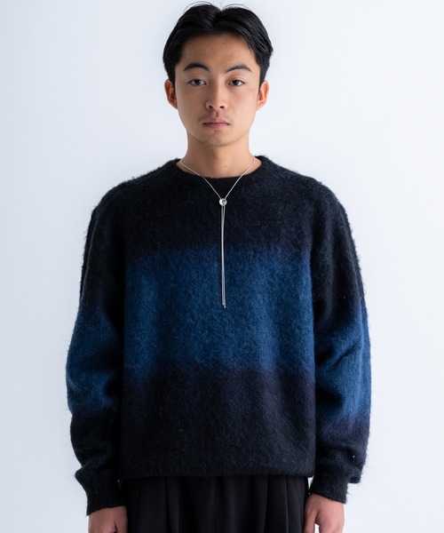 dime グラデーションニット Wool blend gradation knit / ウールブレンドグラデーション