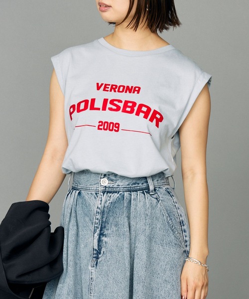 TELA（テラ）の「【TELA】MUSCLE Tシャツ（Tシャツ/カットソー・レディース・ブルー/ホワイト・フリー）」の2枚目の写真