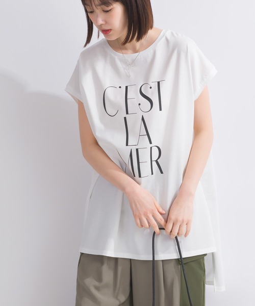 【セール】フレンチスリーブロゴロングコットンTシャツ（Tシャツ/カットソー）｜LUGIVA（ルギヴァ）