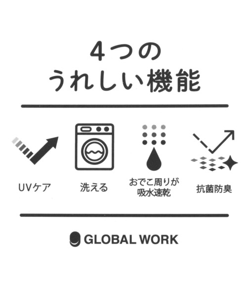 GLOBAL WORK(グローバルワーク)の「UV/洗えるDRYバケハ/108397(ハット・キッズ・ブラック/アイボリー・MEDIUM/LARGE)」の9枚目の写真