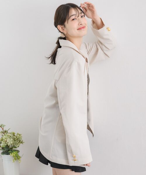 RETRO GIRL（レトロガール）の「金釦テーラードJK（テーラードジャケット・レディース・ブルー/ナチュラル/ライトグレー・FREE）」の11枚目の写真