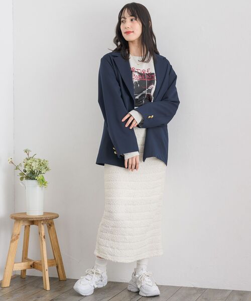 RETRO GIRL（レトロガール）の「金釦テーラードJK（テーラードジャケット・レディース・ブルー/ナチュラル/ライトグレー・FREE）」の22枚目の写真