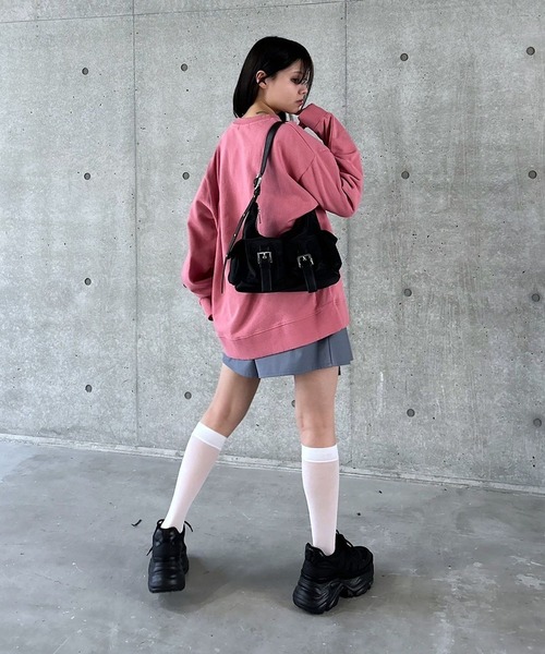 PAGEBOY（ページボーイ）の「カレッジミニウラケBIGスウェット（スウェット・レディース・コーラルピンク/スミクロ/オートミール・FREE）」の15枚目の写真