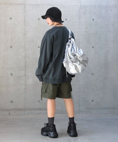 PAGEBOY（ページボーイ）の「カレッジミニウラケBIGスウェット（スウェット・レディース・コーラルピンク/スミクロ/オートミール・FREE）」の7枚目の写真