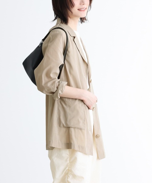 n'OrLABEL(ノアールレーベル)の「【廃盤】『シアーテーラードジャケット』(テーラードジャケット・レディース・ブラック/ベージュ・1/2)」の4枚目の写真