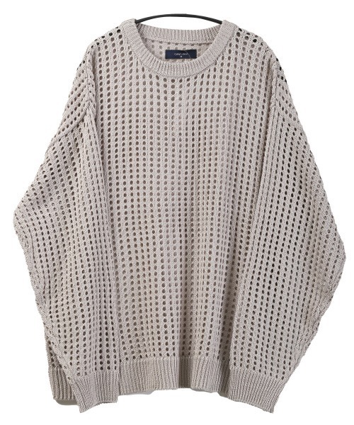 nanamica メッシュ クルーネック ニット セーター 光電子 L ラグスタイル LUXSTYLE 7Gメッシュ編みクルーネックニット