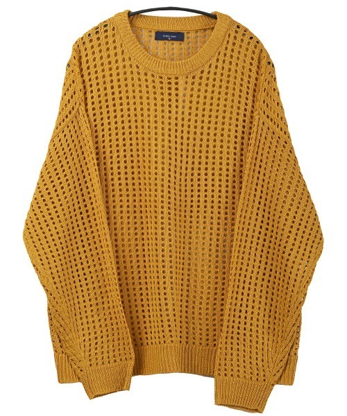 7Gメッシュ編みクルーネックニット（ニット/セーター