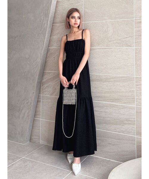 GYDA（ジェイダ）の「BACK OPENジャカードワンピース（ワンピース・レディース・ブラック/オフホワイト・FREE）」の5枚目の写真