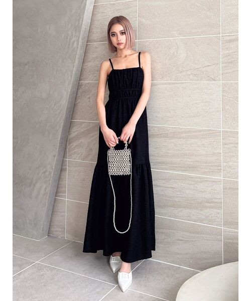 GYDA（ジェイダ）の「BACK OPENジャカードワンピース（ワンピース・レディース・ブラック/オフホワイト・FREE）」の6枚目の写真