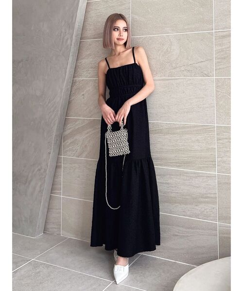 GYDA（ジェイダ）の「BACK OPENジャカードワンピース（ワンピース・レディース・ブラック/オフホワイト・FREE）」の7枚目の写真