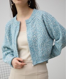 AZUL by moussy（アズールバイマウジー）の「ミックスジップアップカーディガン（カーディガン/ボレロ）」