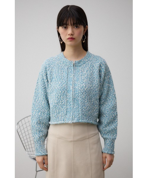 AZUL by moussy(アズールバイマウジー)の「ミックスジップアップカーディガン(カーディガン/ボレロ・レディース・ブラック系その他/ブルー系その他・FREE)」の9枚目の写真