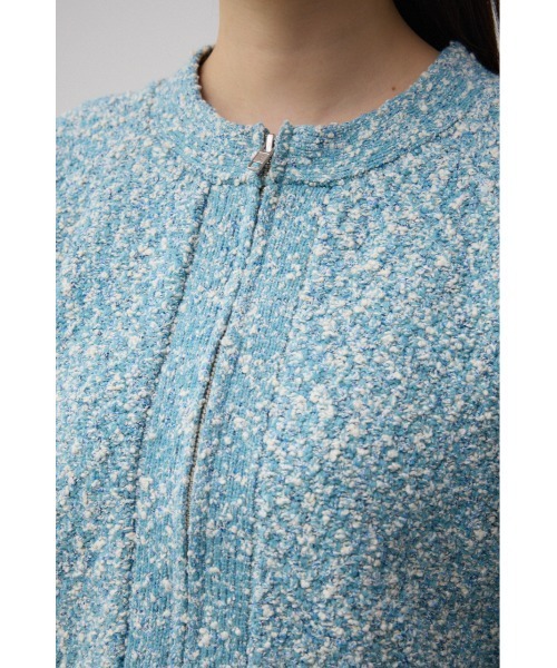 AZUL by moussy(アズールバイマウジー)の「ミックスジップアップカーディガン(カーディガン/ボレロ・レディース・ブラック系その他/ブルー系その他・FREE)」の6枚目の写真