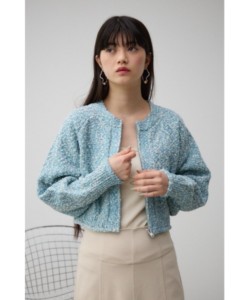 AZUL by moussy(アズールバイマウジー)の「ミックスジップアップカーディガン(カーディガン/ボレロ・レディース・ブラック系その他/ブルー系その他・FREE)」の11枚目の写真