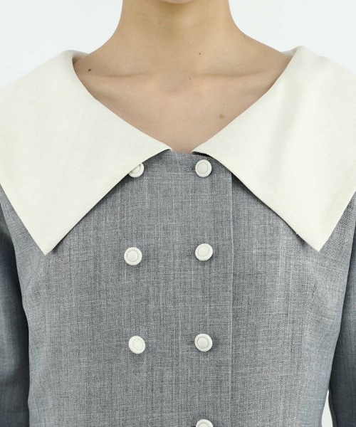 an another angelus(アンアナザーアンジェラス)の「ビッグカラークレリックワンピース/ananotherangelus(ワンピース・レディース・グレー/ライトグレー・FREE)」の8枚目の写真