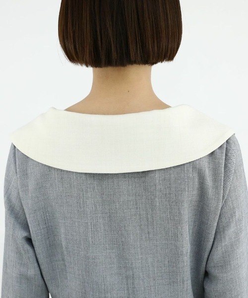 an another angelus(アンアナザーアンジェラス)の「ビッグカラークレリックワンピース/ananotherangelus(ワンピース・レディース・グレー/ライトグレー・FREE)」の13枚目の写真