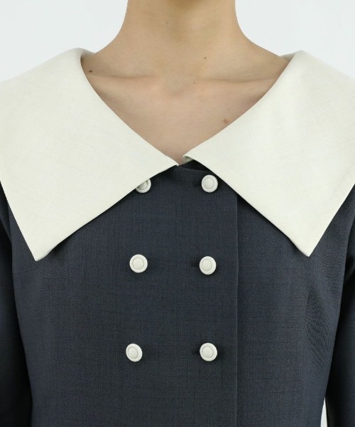 an another angelus(アンアナザーアンジェラス)の「ビッグカラークレリックワンピース/ananotherangelus(ワンピース・レディース・グレー/ライトグレー・FREE)」の19枚目の写真