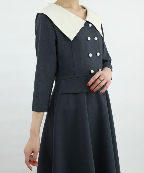 an another angelus(アンアナザーアンジェラス)の「ビッグカラークレリックワンピース/ananotherangelus(ワンピース・レディース・グレー/ライトグレー・FREE)」の21枚目の写真