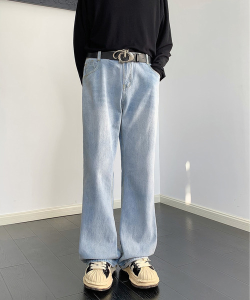 neos（ネオス）の「【neos】ルーズシルエット オーバーダイ ビンテージウォッシュ セミフレア デニム パンツ（デニムパンツ・メンズ・ブラック/サックスブルー/ブルー/ネイビー・MEDIUM/LARGE/X-LARGE）」の11枚目の写真