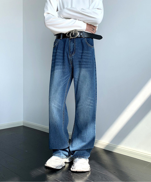 neos（ネオス）の「【neos】ルーズシルエット オーバーダイ ビンテージウォッシュ セミフレア デニム パンツ（デニムパンツ・メンズ・ブラック/サックスブルー/ブルー/ネイビー・MEDIUM/LARGE/X-LARGE）」の20枚目の写真