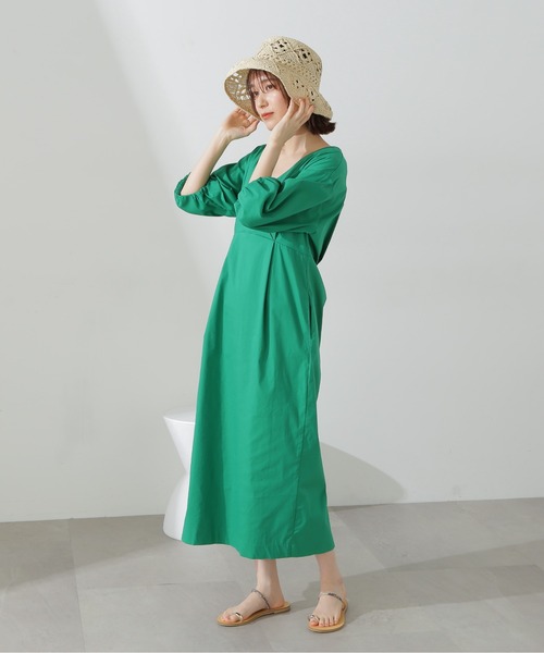 N.(N. Natural Beauty Basic)(エヌエヌナチュラルビューティーベーシック)の「◆レイヤードカシュクールワンピース(ワンピース・レディース・ライトグレー/ブラック/グリーン・MEDIUM)」の8枚目の写真