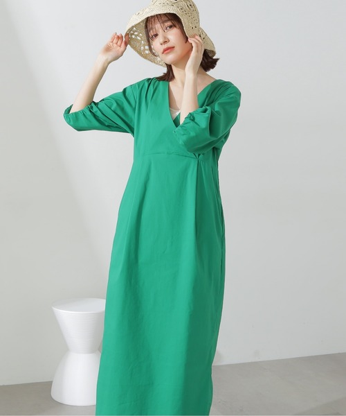 N.(N. Natural Beauty Basic)(エヌエヌナチュラルビューティーベーシック)の「◆レイヤードカシュクールワンピース(ワンピース・レディース・ライトグレー/ブラック/グリーン・MEDIUM)」の11枚目の写真