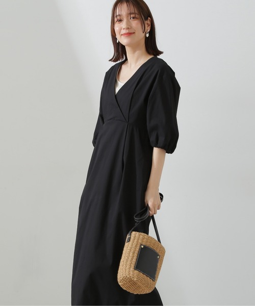 N.(N. Natural Beauty Basic)(エヌエヌナチュラルビューティーベーシック)の「◆レイヤードカシュクールワンピース(ワンピース・レディース・ライトグレー/ブラック/グリーン・MEDIUM)」の19枚目の写真
