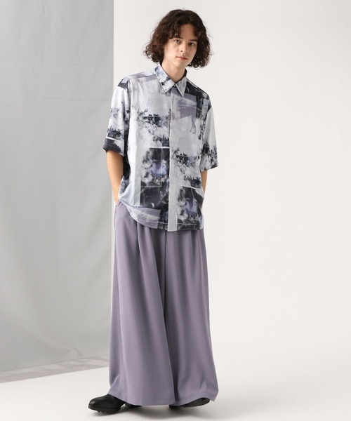 HARE（ハレ）の「モチーフコラージュプリントシャツ(HARE)（シャツ/ブラウス・メンズ・ホワイト/ブルー/ブラック・SMALL/MEDIUM）」の4枚目の写真