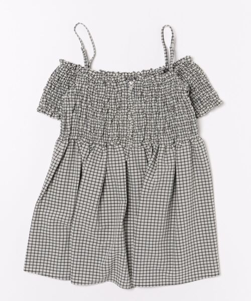 styling/（スタイリング）の「シャーリング２WAYブラウス（シャツ/ブラウス・レディース・ブラック/チェック/ホワイト・FREE）」の4枚目の写真