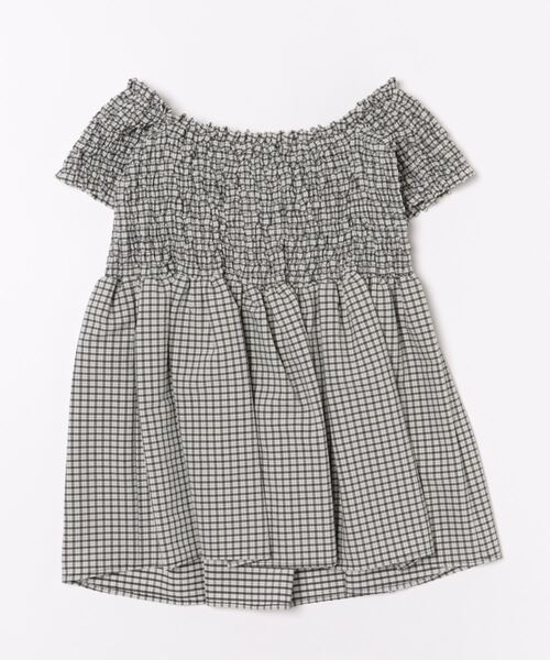 styling/（スタイリング）の「シャーリング２WAYブラウス（シャツ/ブラウス・レディース・ブラック/チェック/ホワイト・FREE）」の5枚目の写真