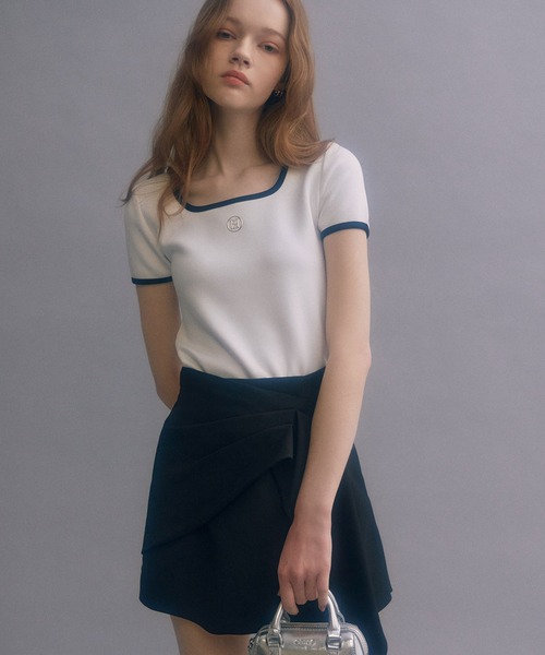 EIMY ISTOIRE（エイミーイストワール）の「ドレープスカショーパン（スカート・レディース・アイボリー/ブラック/グレー/ベージュ・S/M）」の15枚目の写真