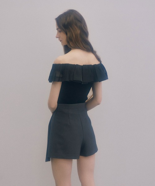 EIMY ISTOIRE（エイミーイストワール）の「ドレープスカショーパン（スカート・レディース・アイボリー/ブラック/グレー/ベージュ・S/M）」の6枚目の写真