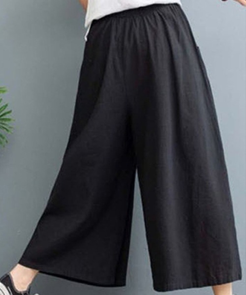 Miniministore（ミニミニストア）の「リネンワイドパンツ レデイース（カーゴパンツ・レディース・ベージュ/ネイビー/ブラック/カーキ・FREE）」の11枚目の写真
