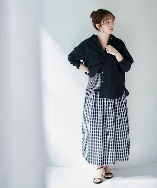 le.coeur blanc(ルクールブラン)の「リバーシブルプリーツチェックスカート(スカート・レディース・ホワイト系その他/パープル系その他・38)」の4枚目の写真