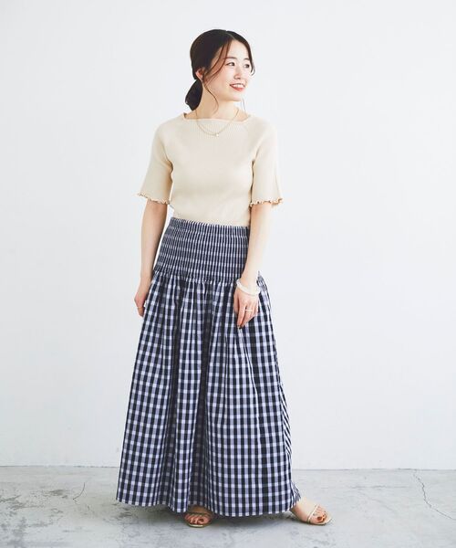 le.coeur blanc(ルクールブラン)の「リバーシブルプリーツチェックスカート(スカート・レディース・ホワイト系その他/パープル系その他・38)」の6枚目の写真