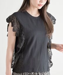 rps | レース×カット切替Ｔシャツ(Tシャツ/カットソー)