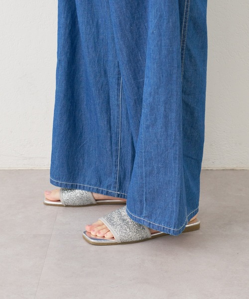 CIAOPANIC TYPY（チャオパニックティピー）の「綿麻デニムドロストイージーワイドパンツ（デニムパンツ・レディース・ブルー/ネイビー・ONE SIZE）」の3枚目の写真