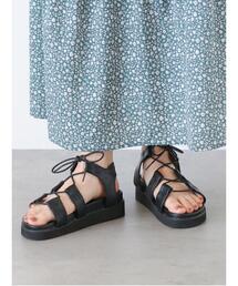 ehka sopo | レースアップ厚底サンダル(サンダル)
