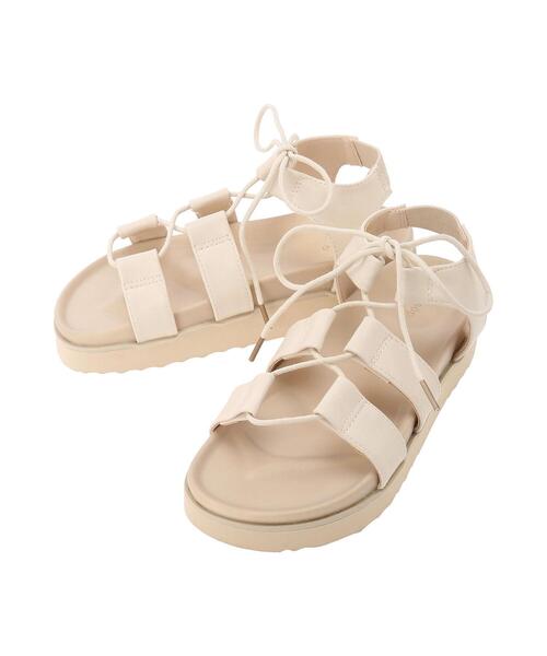 ehka sopo（エヘカソポ）の「レースアップ厚底サンダル（サンダル・レディース・キナリ/ブラウン/ブラック・M/L）」の12枚目の写真