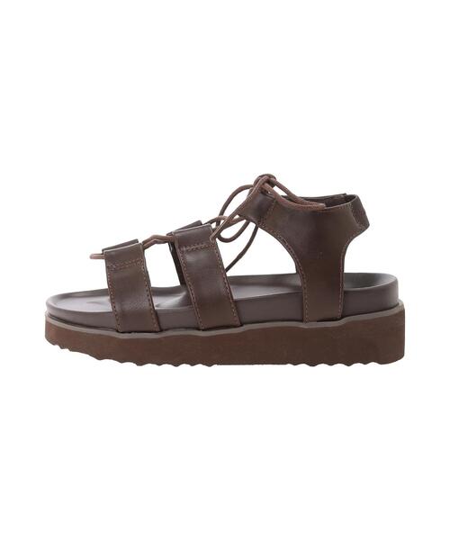 ehka sopo（エヘカソポ）の「レースアップ厚底サンダル（サンダル・レディース・キナリ/ブラウン/ブラック・M/L）」の15枚目の写真