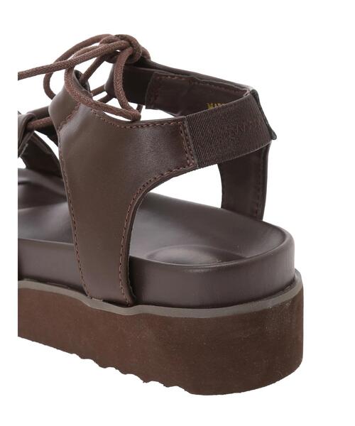 ehka sopo（エヘカソポ）の「レースアップ厚底サンダル（サンダル・レディース・キナリ/ブラウン/ブラック・M/L）」の5枚目の写真