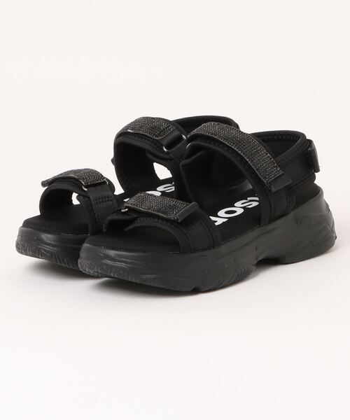 kitson（キットソン）の「kitson キラキラ ダブルベルト 厚底サンダル /hsky（サンダル・レディース・ブラック系その他/グレー/ベージュ/ラベンダー・LARGE/MEDIUM/SMALL/X-LARGE）」の2枚目の写真