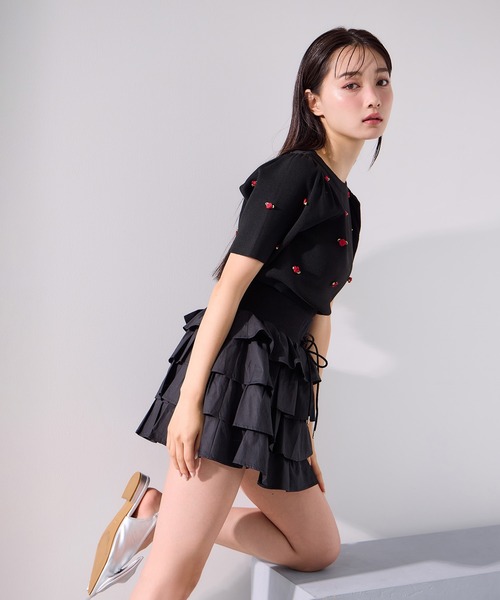 one after another NICE CLAUP(ワンアフターアナザーナイスクラップ)の「ティアードミニスカパン(スカート・レディース・オフホワイト/ブラック/ブルー・FREE)」の21枚目の写真
