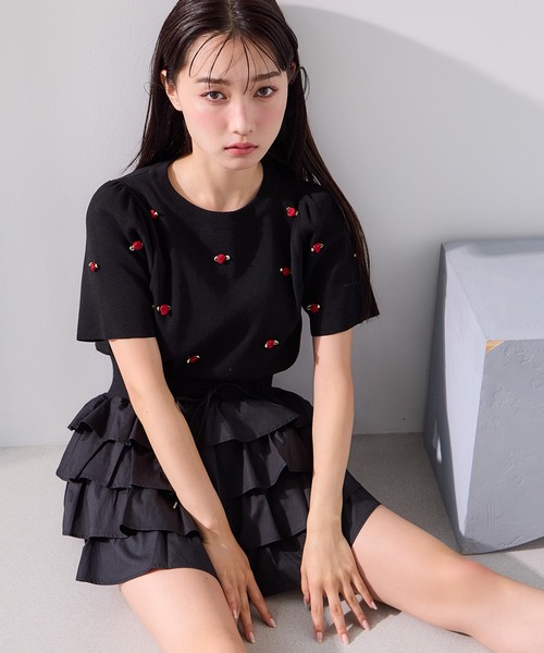 one after another NICE CLAUP(ワンアフターアナザーナイスクラップ)の「ティアードミニスカパン(スカート・レディース・オフホワイト/ブラック/ブルー・FREE)」の20枚目の写真