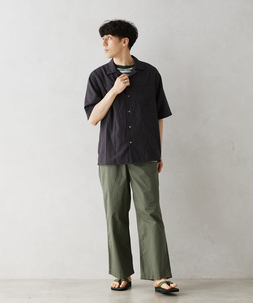 JOURNAL STANDARD relume（ジャーナルスタンダード　レリューム）の「European Flax / ヨーロピアンフラックス リネンオープンカラー半袖シャツ（シャツ/ブラウス・メンズ・ナチュラル/ブラック系その他/コバルトブルー・LARGE/MEDIUM）」の7枚目の写真