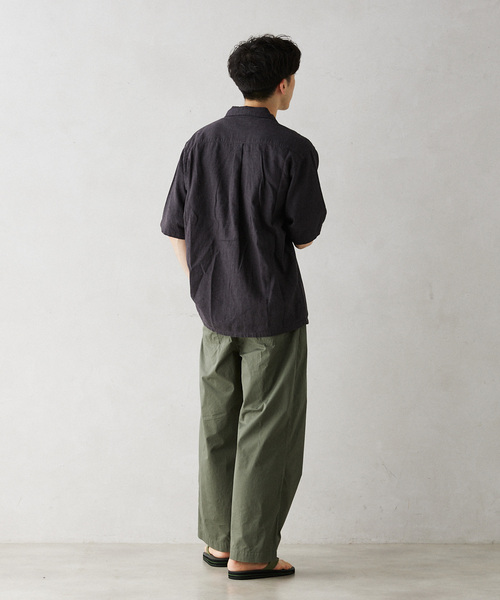 JOURNAL STANDARD relume（ジャーナルスタンダード　レリューム）の「European Flax / ヨーロピアンフラックス リネンオープンカラー半袖シャツ（シャツ/ブラウス・メンズ・ナチュラル/ブラック系その他/コバルトブルー・LARGE/MEDIUM）」の10枚目の写真