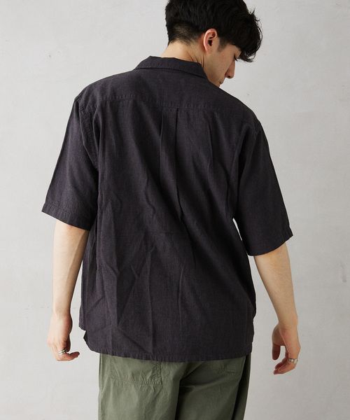 JOURNAL STANDARD relume（ジャーナルスタンダード　レリューム）の「European Flax / ヨーロピアンフラックス リネンオープンカラー半袖シャツ（シャツ/ブラウス・メンズ・ナチュラル/ブラック系その他/コバルトブルー・LARGE/MEDIUM）」の15枚目の写真