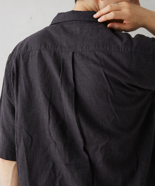 JOURNAL STANDARD relume（ジャーナルスタンダード　レリューム）の「European Flax / ヨーロピアンフラックス リネンオープンカラー半袖シャツ（シャツ/ブラウス・メンズ・ナチュラル/ブラック系その他/コバルトブルー・LARGE/MEDIUM）」の16枚目の写真