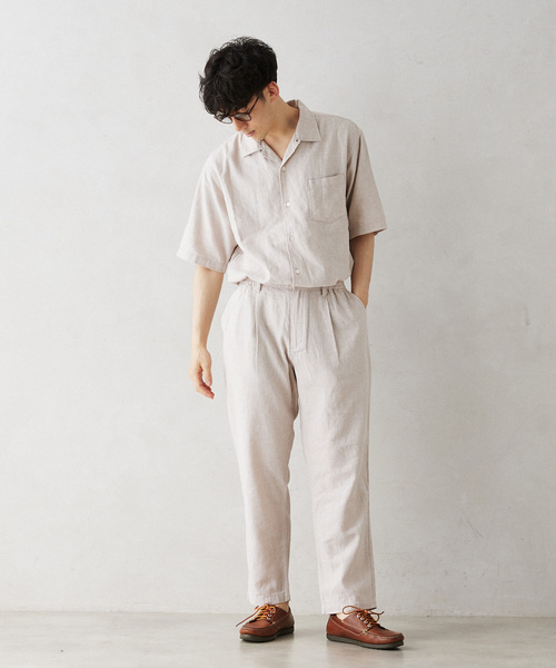 JOURNAL STANDARD relume（ジャーナルスタンダード　レリューム）の「European Flax / ヨーロピアンフラックス リネンオープンカラー半袖シャツ（シャツ/ブラウス・メンズ・ナチュラル/ブラック系その他/コバルトブルー・LARGE/MEDIUM）」の18枚目の写真